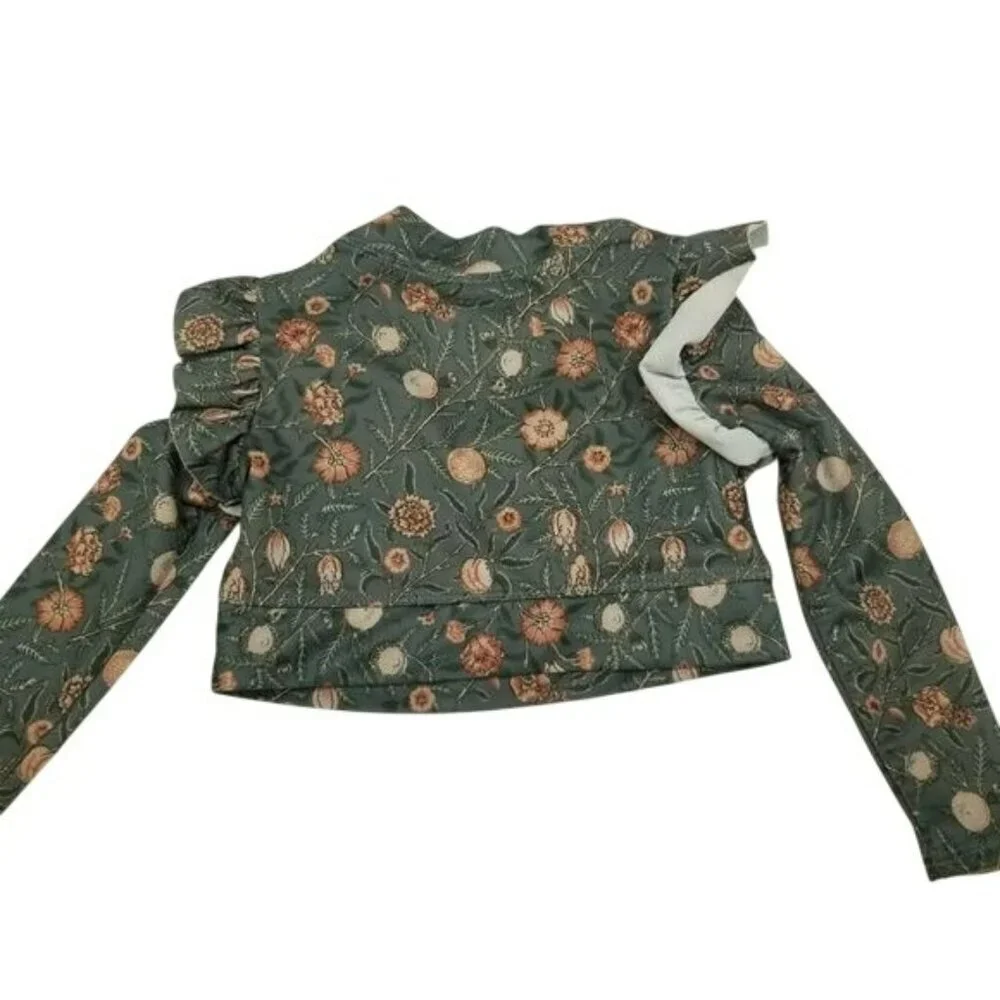 Mia Joy Green Floral Ruffle Rash Guard‎ Long Sleeve Baby Swim Top  Cottage 3